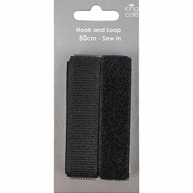 king-cole-haberdashery-klettband-schwarz-zum-ann-hen-haken-schlaufe image 1