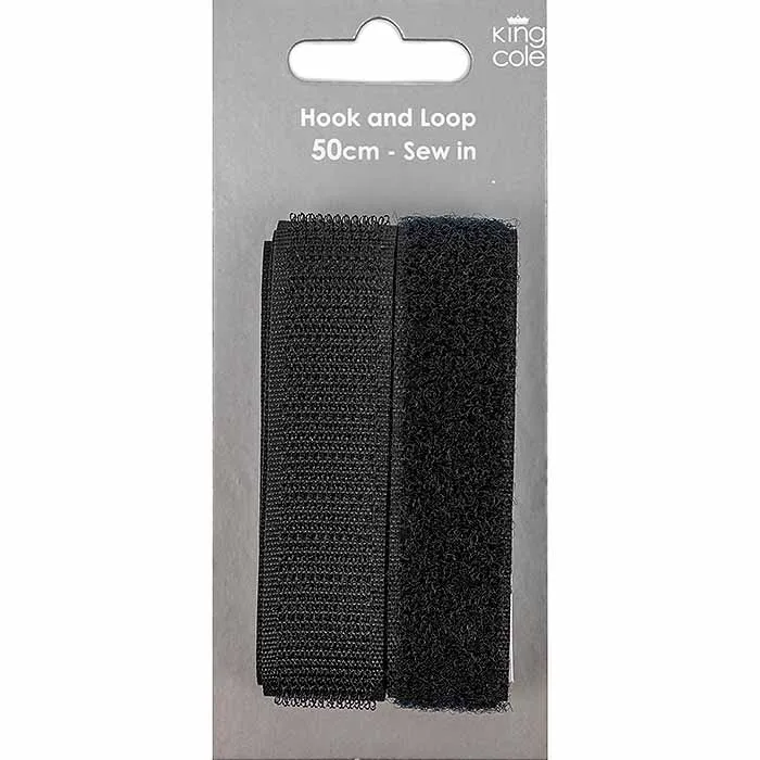 king-cole-haberdashery-klettband-schwarz-zum-ann-hen-haken-schlaufe image 1