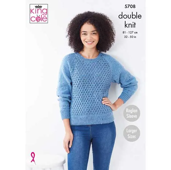 king-cole-5708-strickanleitung-cardigan-pullover-big-value-tweed-dk image 1