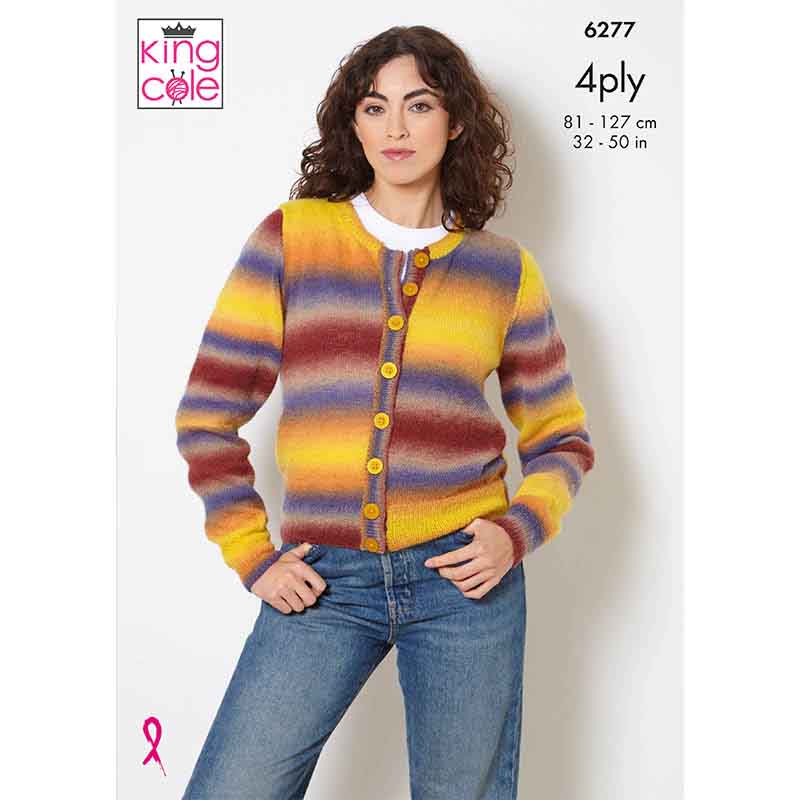 king-cole-6277-strickanleitung-cardigan-weste-rebel-4ply image 1
