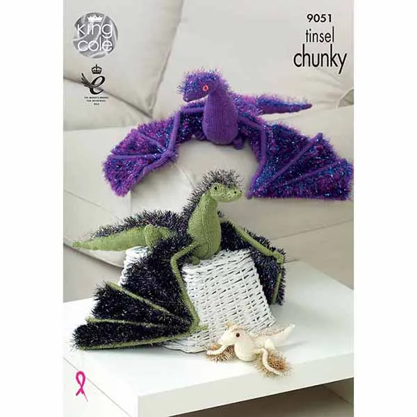 king-cole-9051-drachen-strickanleitung-tinsel-chunky image 1