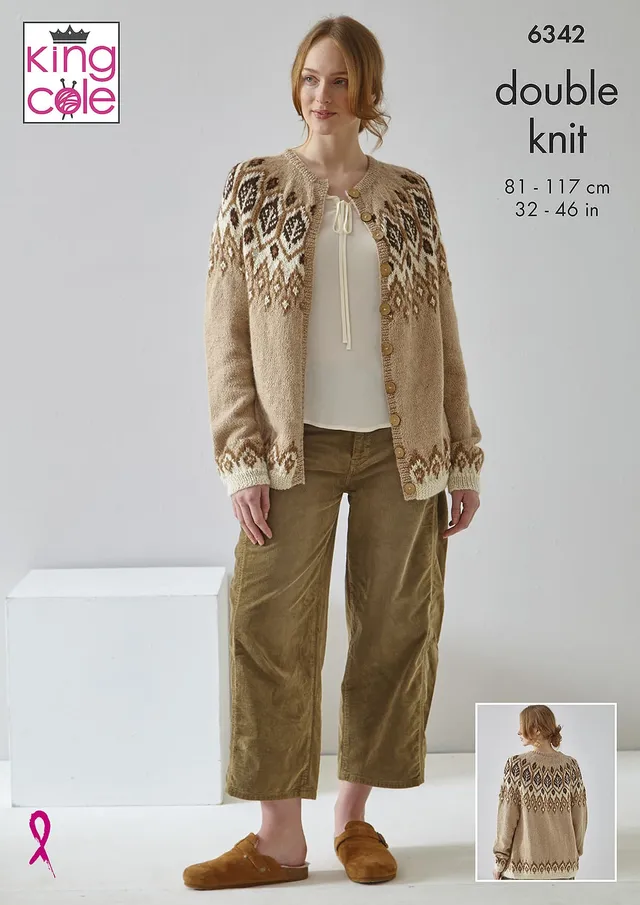 king-cole-patterns-6342-strickanleitung-cardigan-weste-alpaka-dk image 1