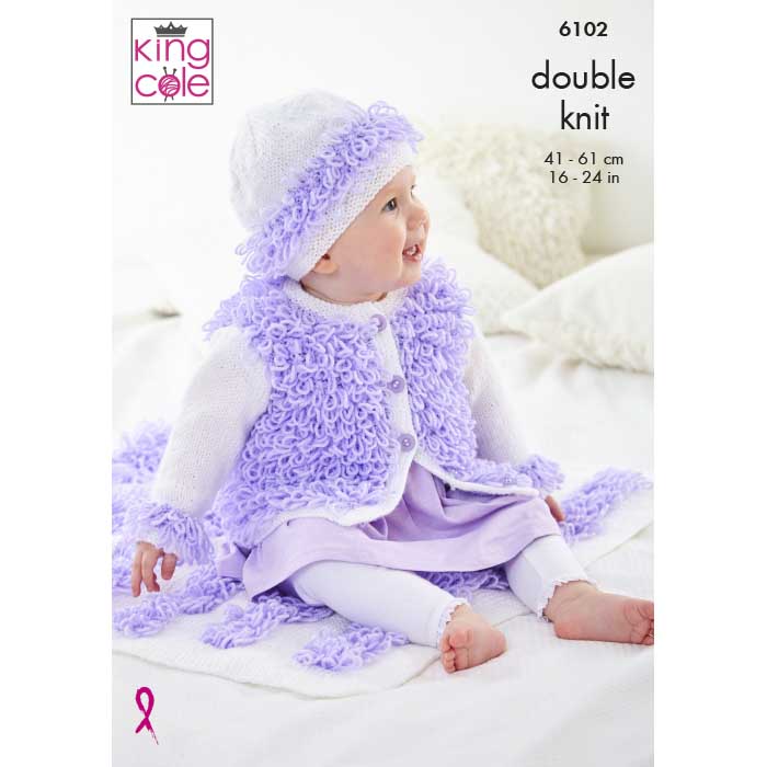 king-cole-6102-strickanleitung-jacke-m-tze-decke-big-value-baby-dk image 1