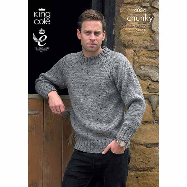 king-cole-4034-strickanleitung-pullover-strickjacke-tweed-chunky image 1