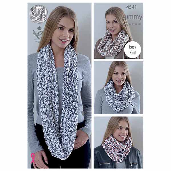 king-cole-4541-strickanleitung-snoods-yummy-wolle image 1