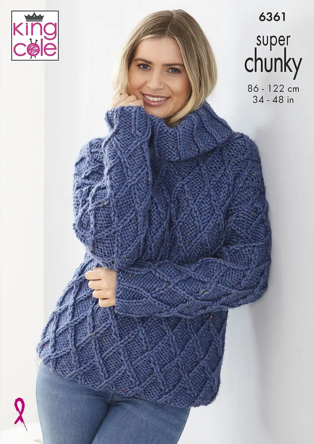 king-cole-patterns-pullover-strickanleitung-6361-tweed-chunky image 1