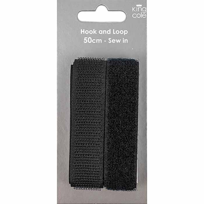 king-cole-haberdashery-klettband-schwarz-zum-ann-hen-haken-schlaufe image 1