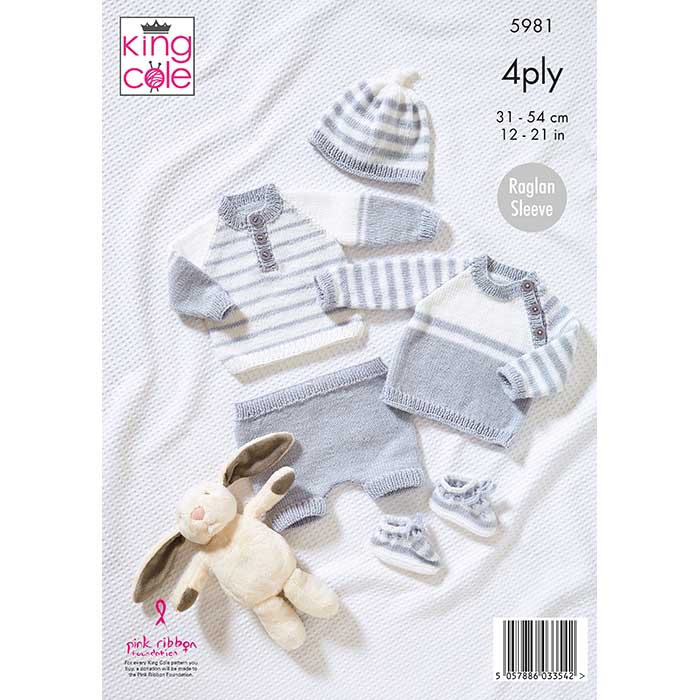 king-cole-5981-baby-set-strickanleitung-cherished-4-ply image 2