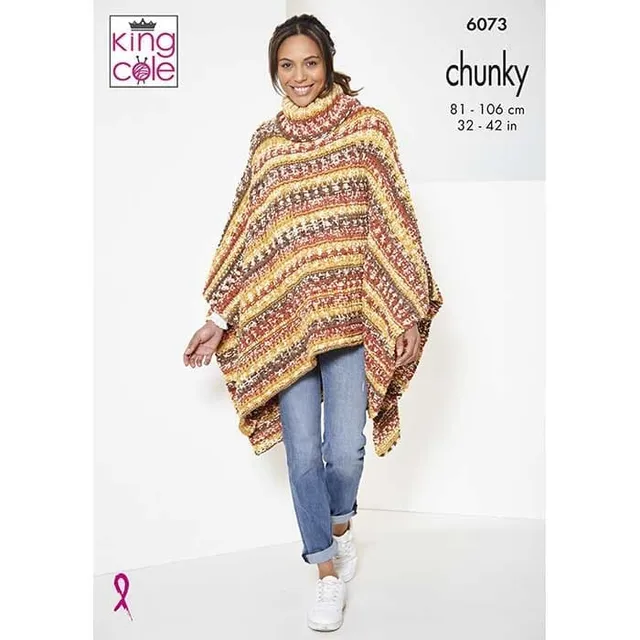 king-cole-6073-strickanleitung-cardigan-poncho-nordic image 1