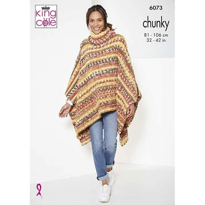 king-cole-6073-strickanleitung-cardigan-poncho-nordic image 1