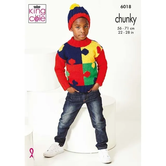 king-cole-6018-strickanleitung-jigsaw-pullover-chunky image 1